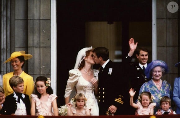 Mariage du prince Andrew et Sarah Ferguson, palais de Buckingham, 1986.