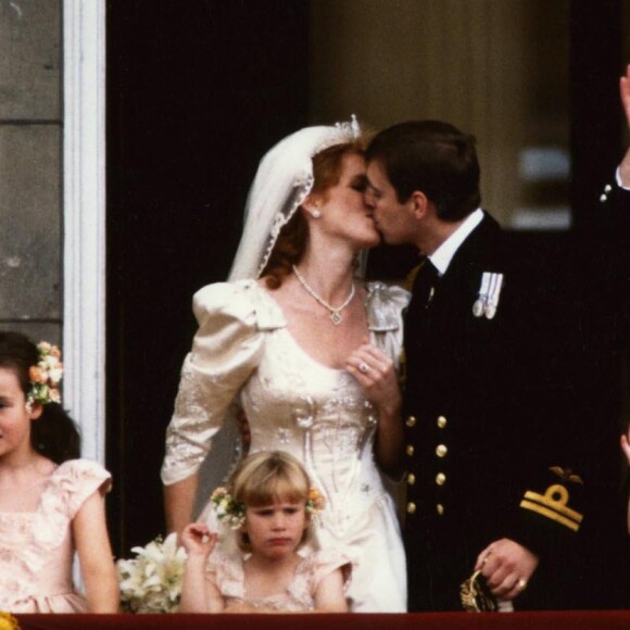 Mariage du prince Andrew et Sarah Ferguson, palais de Buckingham, 1986.