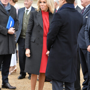 La première dame Brigitte Macron - Le président Emmanuel Macron accueille Sergio Mattarella, président de la République d'Italie au Château Royal d'Amboise pour la commémoration du 500ème anniversaire de la mort de Leonard de Vinci le 2 mai 20