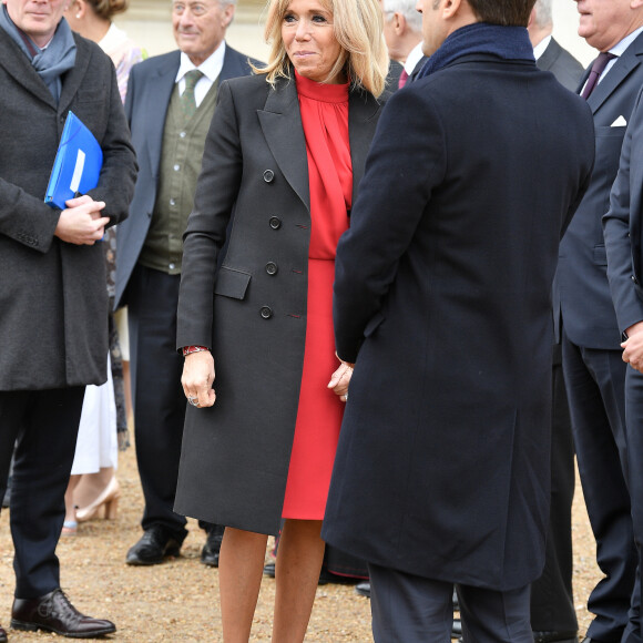 La première dame Brigitte Macron - Le président Emmanuel Macron accueille Sergio Mattarella, président de la République d'Italie au Château Royal d'Amboise pour la commémoration du 500ème anniversaire de la mort de Leonard de Vinci le 2 mai 20