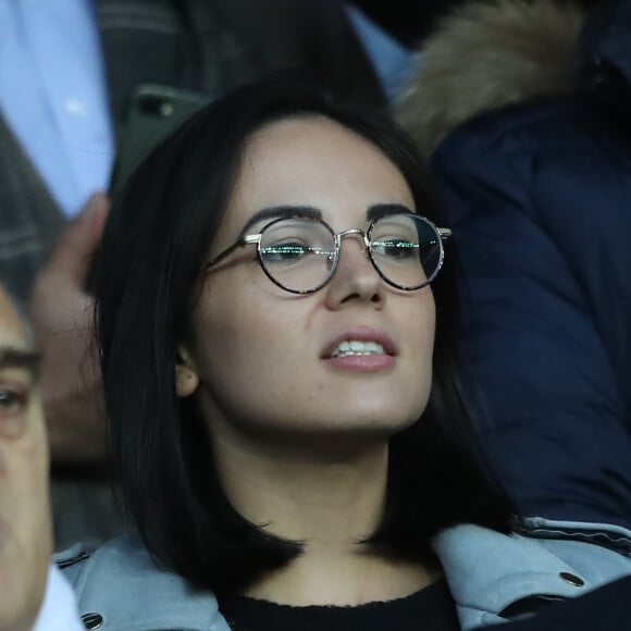 Agathe Auproux - Célébrités dans les tribunes du parc des princes lors du match de football de ligue 1, Paris Saint-Germain (PSG) contre FC Nantes à Paris, France, le 18 novembre 2017. Le PSG a gagné 4-1.