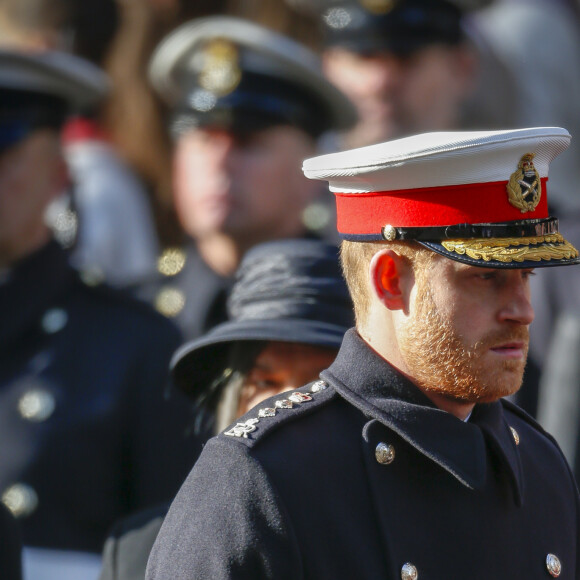 Le prince Harry, duc de Sussex - La famille royale d'Angleterre lors du National Service of Remembrance à Londres le 10 novembre 2019.