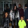 Kim Kardashian, Kanye West et leurs enfants North et Saint West à New York, le 21 décembre 2019.