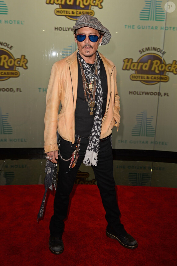 Johnny Depp - Les célébrités assistent à l'ouverture du "Guitar Hotel" au "Seminole Hard Rock Hotel et Casino" à Hollywood en Floride, le 24 octobre 2019.