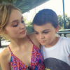 Lily-Rose Melody Depp avec son petit frère Jack John Christopher.