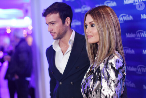 Exclusif - Caroline Receveur et son compagnon Hugo Philip - Les célébrités assistent au dîner de gala de l'association "Make a wish" au Pavillon Potel et Chabot à Paris. Le 9 décembre 2019 © Rachid Bellak / Bestimage