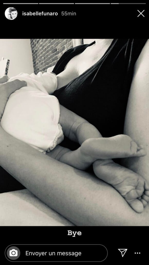 Isabelle Funaro a publié une photo d'elle en train d'allaiter Stellar sur Instagram le 31 décembre 2019.