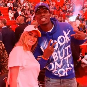 Paul et Maria Pogba ont assisté au match Heat de Miami VS Cavaliers de Cleveland à l'AmericanAirlines Arena de Miami le 20 novembre 2019.