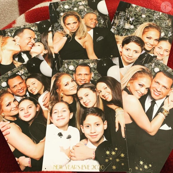 Jennifer Lopez et sa famille recomposée lors de la soirée du nouvel an 2020.
