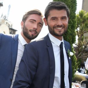 Exclusif - Cocktail du mariage civil de Christophe Beaugrand et de Ghislain Gerin à Paris le 25 juillet 2018. © Dominique Jacovides/Bestimage