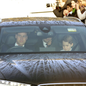 Le prince William, duc de Cambridge, le prince George - Les membres de la famille royale arrivent au déjeuner de Noël au palais de Buckingham à Londres le 18 décembre 2019.
