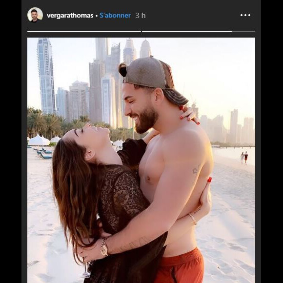 Thomas partage une photo avec Nabilla à Dubaï le 29 novembre 2019.