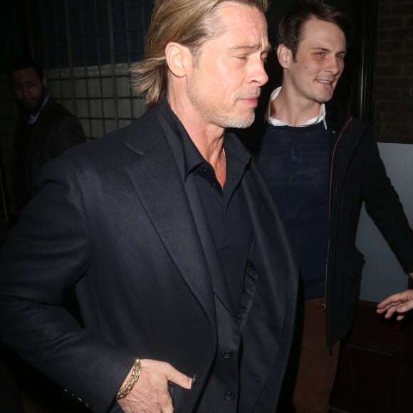 Brad Pitt à la sortie de son hôtel à New York, le 8 janvier 2020