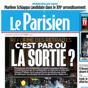 Une du Parisien du 10 janvier 2020.