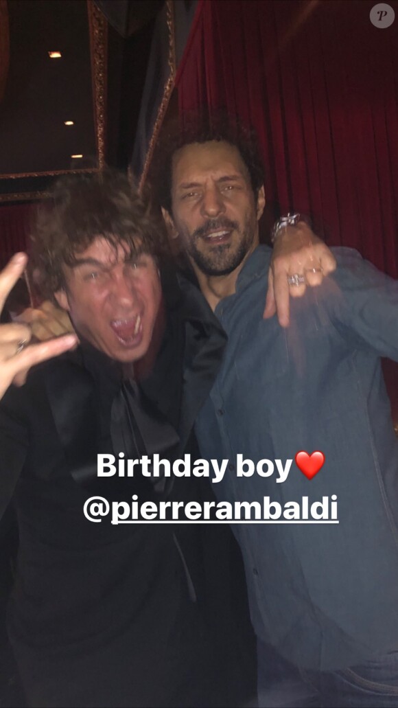 Pierre Rambaldi a fêté son anniversaire au "Piaf" à Paris le 9 janvier 2020. Tomer Sisley était présent.