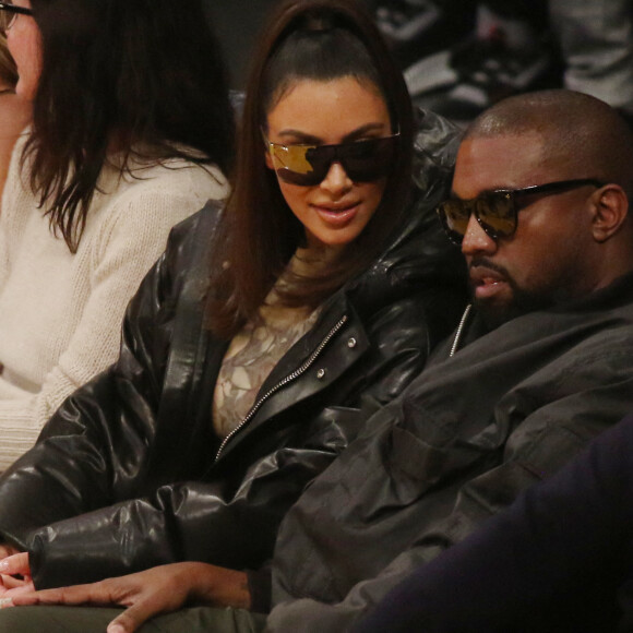 Kim Kardashian et son mari Kanye West le lundi 13 janvier 2020- Cleveland Cavaliers contre les Lakers.