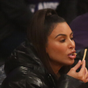 Kim Kardashian et son mari Kanye West le lundi 13 janvier 2020- Cleveland Cavaliers contre les Lakers.