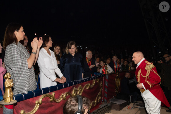 La princesse Stéphanie de Monaco assistait le 18 janvier 2020 avec ses filles Pauline Ducruet et Camille Gottlieb à la troisième soirée du 44e Festival international du cirque de Monte-Carlo sous le chapiteau de l'espace Fontvieille à Monaco. © Olivier Huitel / Pool Restreint Monaco / Bestimage
