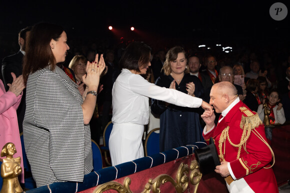 La princesse Stéphanie de Monaco assistait le 18 janvier 2020 avec ses filles Pauline Ducruet et Camille Gottlieb à la troisième soirée du 44e Festival international du cirque de Monte-Carlo sous le chapiteau de l'espace Fontvieille à Monaco. © Olivier Huitel / Pool Restreint Monaco / Bestimage