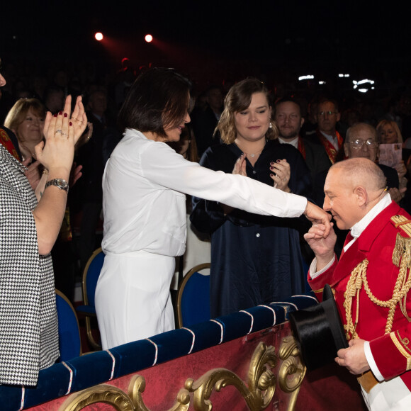 La princesse Stéphanie de Monaco assistait le 18 janvier 2020 avec ses filles Pauline Ducruet et Camille Gottlieb à la troisième soirée du 44e Festival international du cirque de Monte-Carlo sous le chapiteau de l'espace Fontvieille à Monaco. © Olivier Huitel / Pool Restreint Monaco / Bestimage