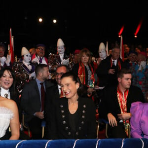 La princesse Stéphanie de Monaco le 17 janvier 2020 avec ses filles Pauline Ducruet et Camille Gottlieb à la deuxième soirée du 44e Festival international du cirque de Monte-Carlo sous le chapiteau de l'espace Fontvieille à Monaco. © J.C. Vinaj / Pool / Bestimage