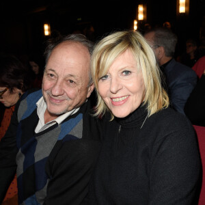 Chantal Ladesou et son mari Michel Ansault - Générale du spectacle "Fred Testot presque seul" au théâtre de la Tour Eiffel à Paris le 13 décembre 2017. © Coadic Guirec/Bestimage