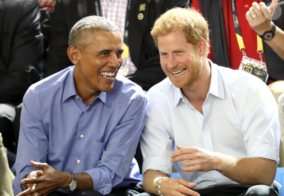 Le prince Harry et Barack Obama dans les tribunes des Invictus Game 2017 à Toronto, le 29 septembre 2017.