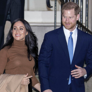 Le prince Harry, duc de Sussex, et Meghan Markle, duchesse de Sussex, en visite à la Canada House à Londres, Royaume Uni, le 7 janvier 2020.