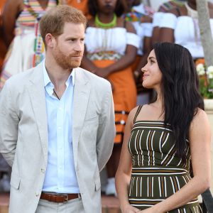 Le prince Harry, duc de Sussex, et Meghan Markle, duchesse de Sussex, se rendent à la résidence de l'ambassadeur à Cape Town, au 2 ème jour de leur visite en Afrique du Sud. Le 24 septembre 2019