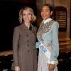 Sylvie Tellier et Clémence Botino, Miss France 2020, assistent au défilé Julien Fournié, collection Haute Couture printemps-été 2020, au Temple protestant de l'Oratoire du Louvre. Paris, le 21 janvier 2020. © Veeren Ramsamy-Christophe Clovis / Bestimage