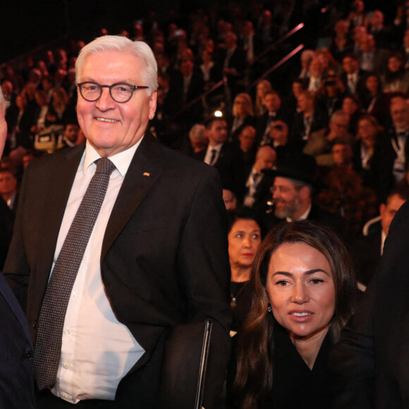 Le prince Charles, le président allemand Frank-Walter Steinmeier à la cérémonie marquant à Jérusalem le 75e anniversaire de la libération du camp nazi d'Auschwitz, le 23 janvier 2020, au Mémorial de Yad Vashem.