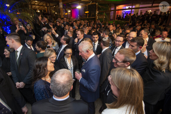 Le prince Charles, prince de Galles, assiste à une réception à la résidence de l'ambassadeur à Tel Aviv, le 23 janvier 2020, lors du premier jour de sa visite en Israël.