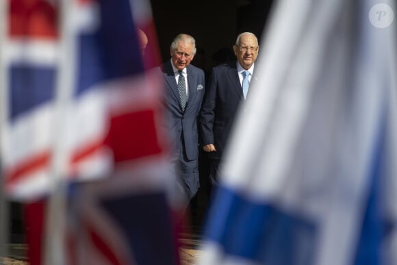 Le prince Charles en visite à la résidence officielle du président d'Israël Reuven Rivlin à Jérusalem le 23 janvier 2020.