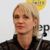 Asia Argento en conférence de presse lors du 52ème festival international du film fantastique à Sitges le 6 octobre 2019. L'actrice porte un bracelet squelette.