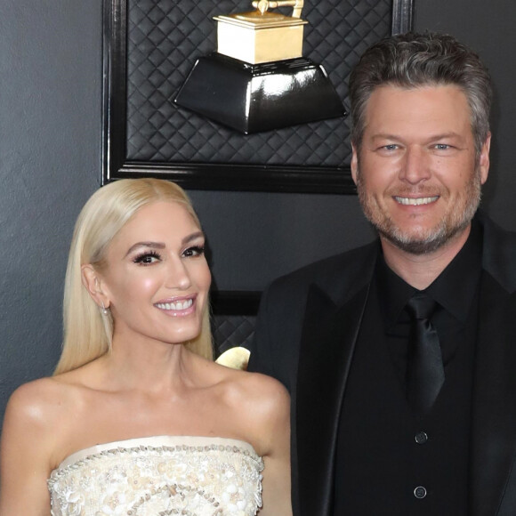 Gwen Stefani, son compagnon Blake Shelton - 62ème soirée annuelle des Grammy Awards à Los Angeles, le 26 janvier 2020.
