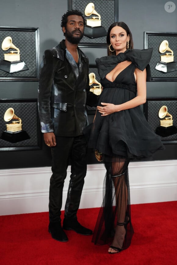 Gary Clark Jr. et sa femme Nicole Trunfio enceinte - 62ème soirée annuelle des Grammy Awards à Los Angeles, le 26 janvier 2020.