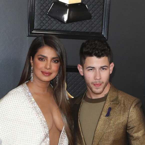 Priyanka Chopra, son mari Nick Jonas - 62ème soirée annuelle des Grammy Awards à Los Angeles, le 26 janvier 2020.