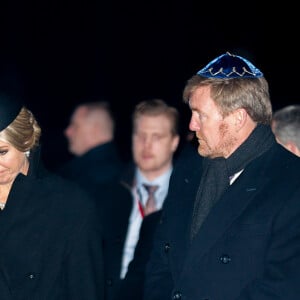 La reine Maxima et le roi Willem-Alexander des Pays-Bas lors de la cérémonie commémorative des 75 ans de la libération du camp d'Auschwitz-Birkenau à Brzezinka en Pologne le 27 janvier 2020.