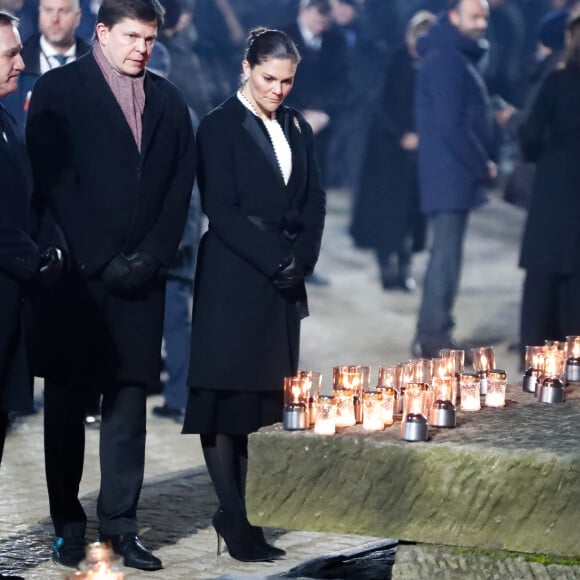 La princesse héritière Victoria de Suède lors de la cérémonie commémorative des 75 ans de la libération du camp d'Auschwitz-Birkenau à Brzezinka en Pologne le 27 janvier 2020.