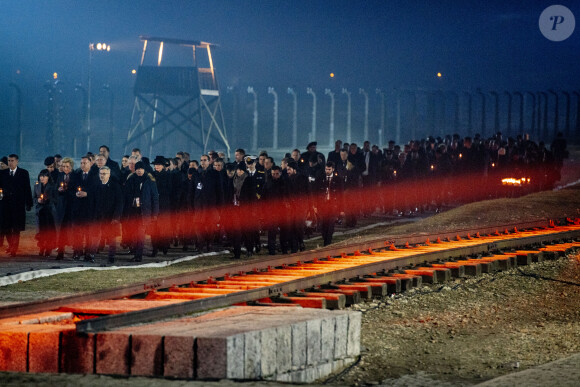 Les dignitaires et membres des familles royales à la cérémonie commémorative des 75 ans de la libération du camp d'Auschwitz-Birkenau à Brzezinka, le 27 janvier 2020, en Pologne.