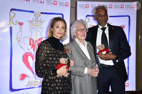 Barbara Schulz, Francine Leca (professeur de médecine française spécialisée en chirurgie cardiaque et fondatrice de l'Association) et Satya Oblette au photocall du Gala du Coeur au profit de l'association Mécénat Chirurgie Cardiaque dans la salle Gaveau de Paris, France, le 28 janvier 2020. © Giancarlo Gorassini/Bestimage