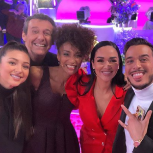 Jazz et son mari Laurent en tournage pour l'émission "Les 12 coups de midi spéciale Saint Valentin" - 28 janvier 2020, TF1