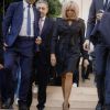 Brigitte Macron lors de la visite de la cité scolaire Alphonse de Lamartine à Paris le 9 octobre 2019.