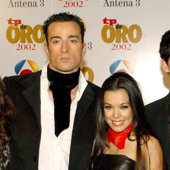 Monica Cruz, Pablo Puyol, Beatriz Luengo et Miguel Angel Muñoz aux TV Golden Awards. Madrid. Le 20 janvier 2003.