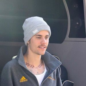 Exclusif - Justin Bieber a un nouveau tatouage, il arrive à sa salle de sport à Los Angeles, le 30 janvier 2020.