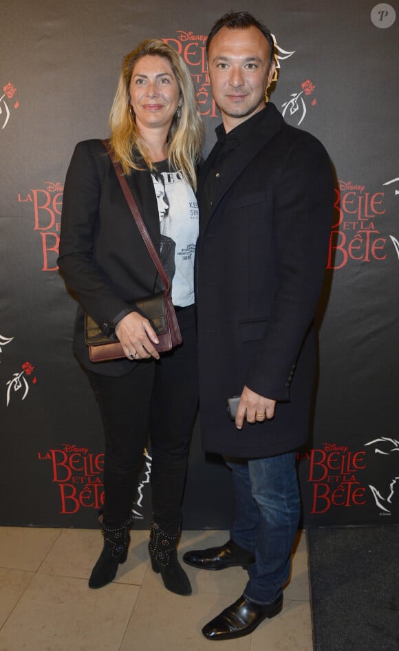 Alexandre Devoise et sa femme Anca - Première de la comédie musicale "La Belle et la Bête" avec Vincent Niclo dans le rôle de la Bête au théâtre Mogador à Paris le 20 mars 2014.