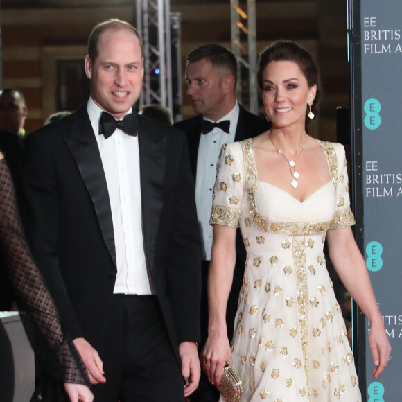 Le prince William, duc de Cambridge, et Catherine (Kate) Middleton, duchesse de Cambridge, lors de la 73ème cérémonie des British Academy Film Awards (BAFTA) au Royal Albert Hall à Londres, Royaume Uni, le 2 février 2020.