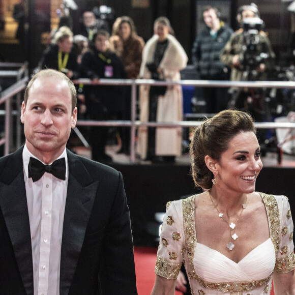 Le prince William, duc de Cambridge et Catherine Kate Middleton, la duchesse de Cambridge lors de la 73e cérémonie des British Academy Film Awards (BAFTA) au Royal Albert Hall à Londres, le 2 février 2020.