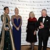 Le prince Charles, prince de Galles, et Camilla Parker Bowles, duchesse de Cornouailles , avec Katy Perry et Natasha Poonawalla lors de la réception de soutien au British Asian Trust à Banqueting House, Whitehall, Londres le 4 février 2020.
