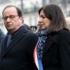 Anne Hidalgo, Maire de Paris, Emmanuel Grégoire, premier adjoint à la Mairie de Paris, François Hollande - Commémoration de l'attentat de l'Hyper Cacher le 9 janvier 2015 Porte de Vincennes à Paris. Le 7 janvier 2020 © Stéphane Lemouton / Bestimage